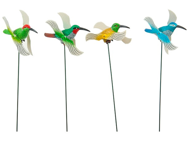 Декор садовый "Колибри" микс с крутящимися крыльями