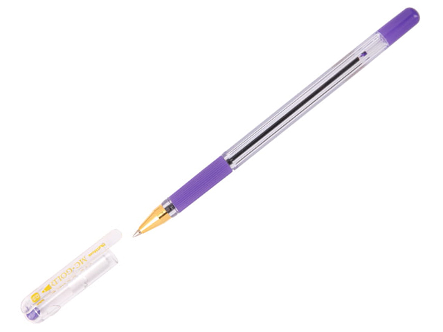 Ручка шариковая MunHwa "MC Gold" 0,5 мм, грип, фиолетовая