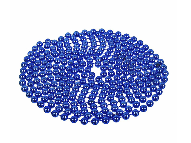 Елочное украшение СНОУ БУМ Бусы декоративные 270см мелкие, синий пластик