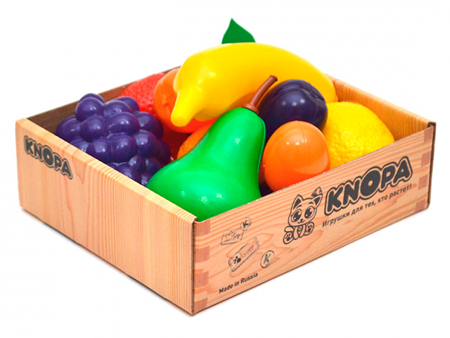 Игровой набор KNOPA "Фрукты. Малый ящик" 12 предметов, в сетке, пластмасса