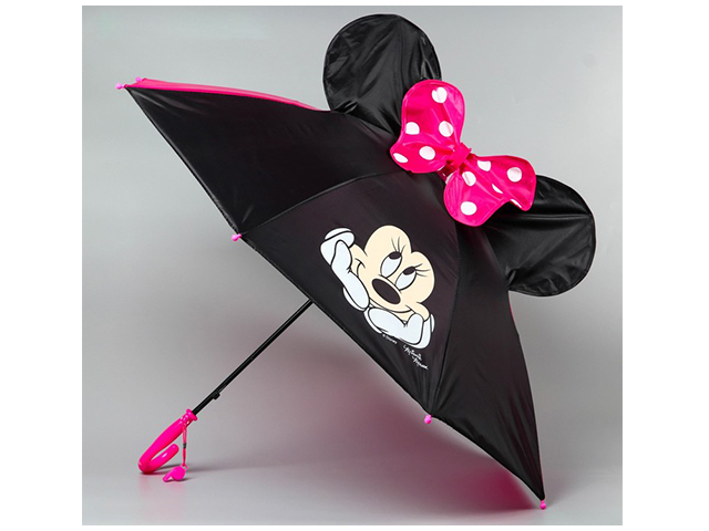 Зонт детский "Красотка Минни Маус" 8 спиц, d=70 см, с ушками