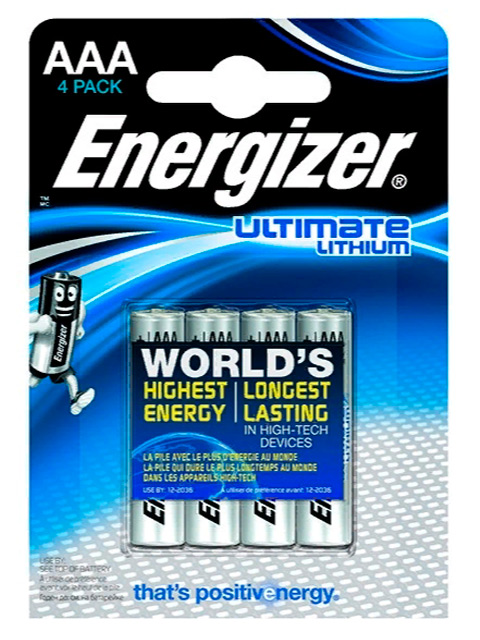 Батарейка литиевая (мизинчиковая) Energizer Ultimate FR03-4BL (4 шт.) блистер, кор. (12 уп.)