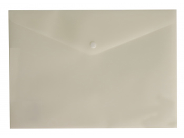 Папка-конверт на кнопке А4 "Бюрократ. DeLuxe" 0,18 мм, горизонтальный, молочный