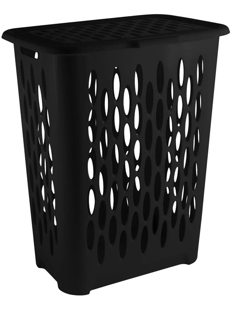 Корзина для белья 37л "Keeplex Black"  с откидной крышкой, 42,2х29х51,5см