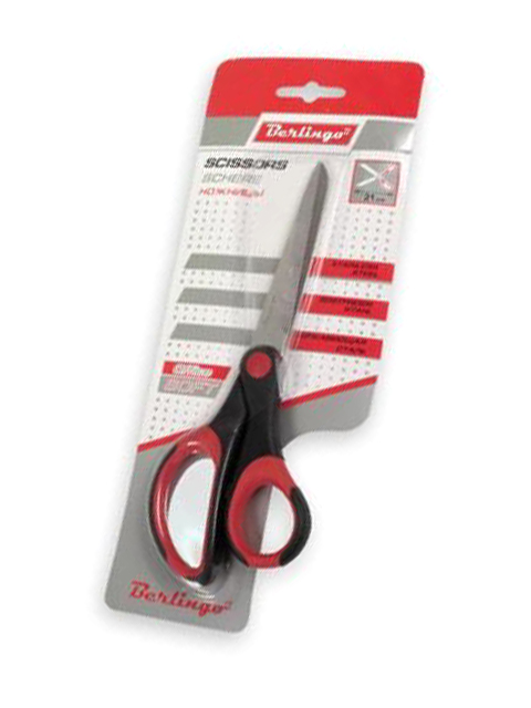 Ножницы Berlingo "Office Soft" 21 см, ручки с резиновыми вставками