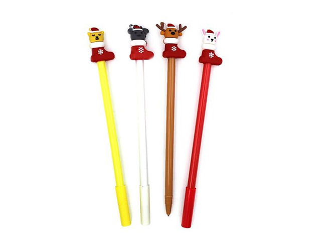 Ручка гелевая Tukzar "Новый год" с насадкой, 0,5мм, синяя