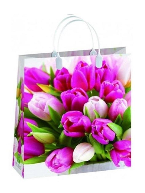 Пакет подарочный пластиковый 23х26+10 LE SIAN "Тюльпаны"