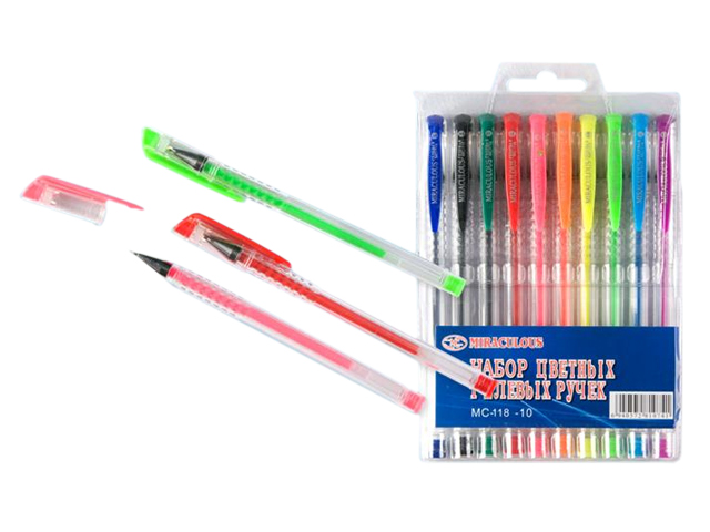 Набор гелевых ручек Basir, 10 цветов, в ПВХ упаковке