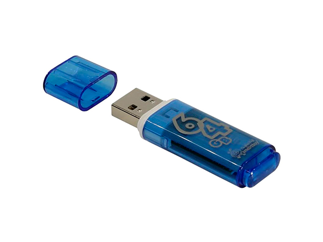 Флэш-диск Smart Buy USB Flash 64GB Glossy голубой