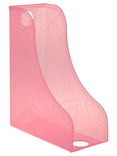 Лоток для папок СТАММ вертикальный, тонированный розовый