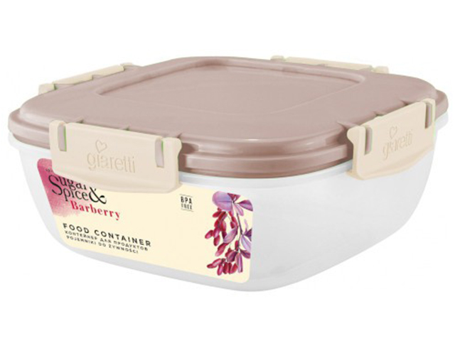 Контейнер для продуктов "Sugar&Spice Barberry" квадратный, герметичный, латте, 0,35л