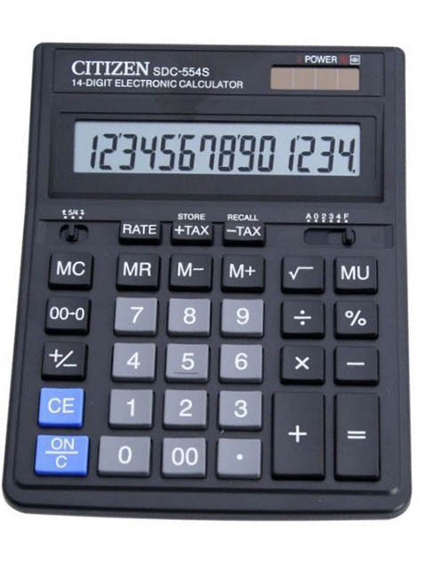 Калькулятор настольный CITIZEN SDC-554S 14 разр. дв. пит.