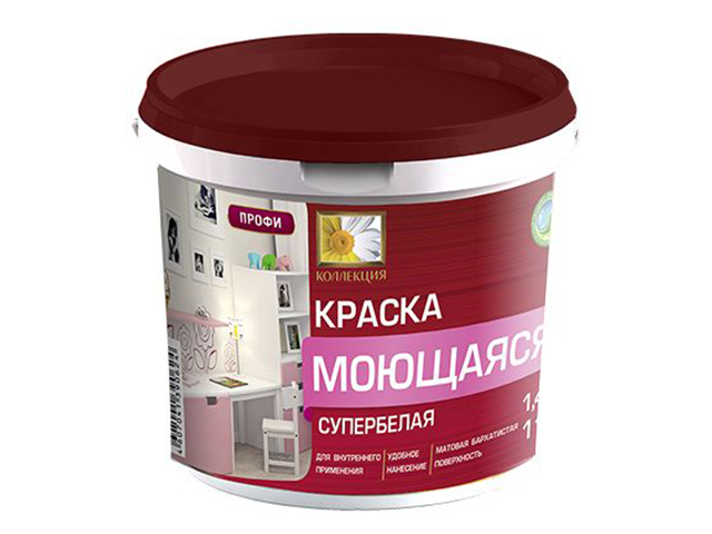 Краска моющаяся "КОЛЛЕКЦИЯ" супербелая, 14 кг ведро