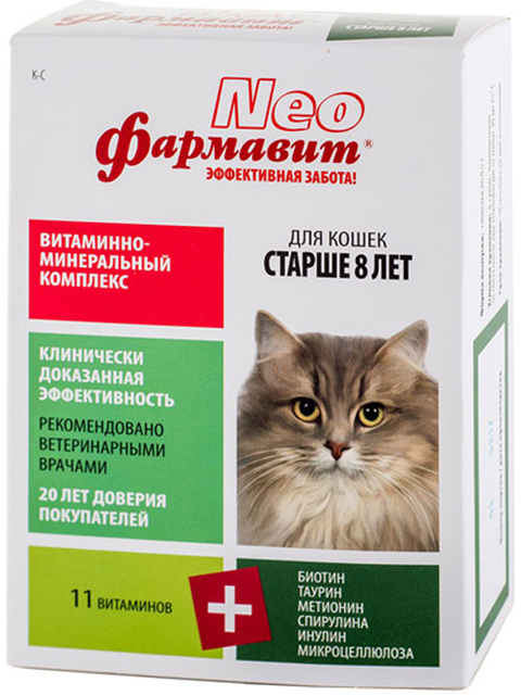 Фармавит Neo К-С Витаминно-минеральный комплекс для кошек старше 8 лет, 60 таблеток