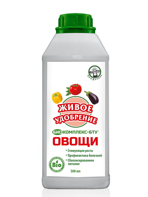 ЖИВОЕ УДОБРЕНИЕ для ОВОЩЕЙ Биокомплекс-БТУ 500 мл. для стимуляции роста, профилактики болезней и сбалансированного питания