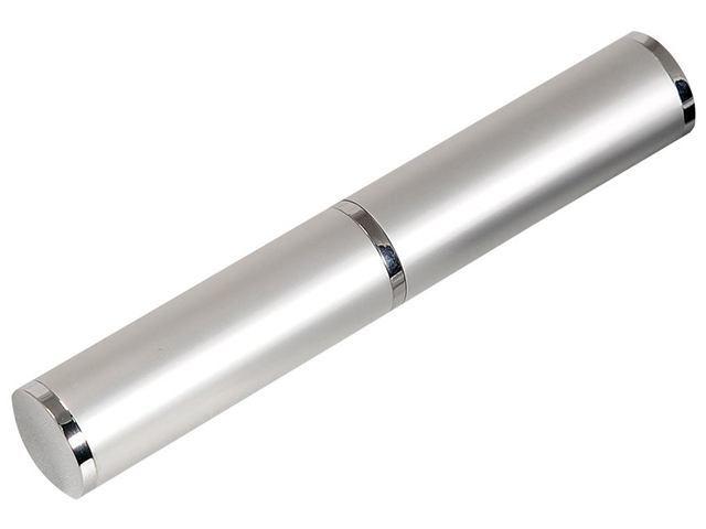 Футляр-тубус подарочный для ручек, алюминеевый, серебряный