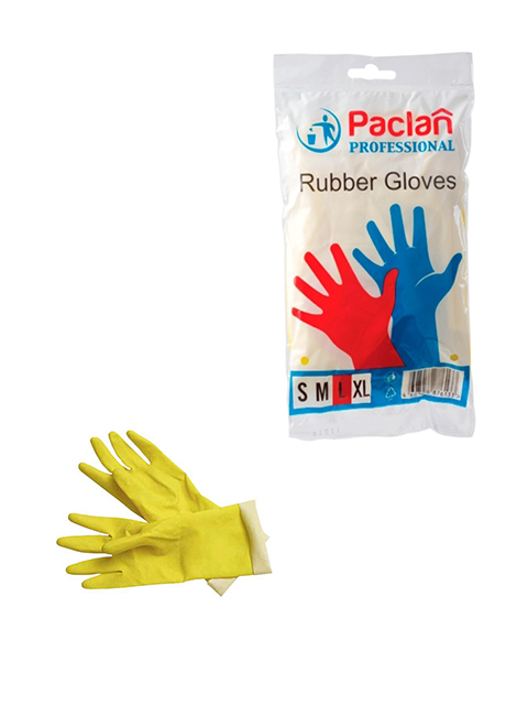 Перчатки резиновые Paclan "Professional" р-р L,  желтые