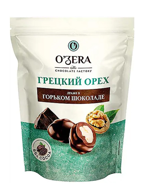 Драже "Ozera" грецкий орех в горьком шоколаде" 150г