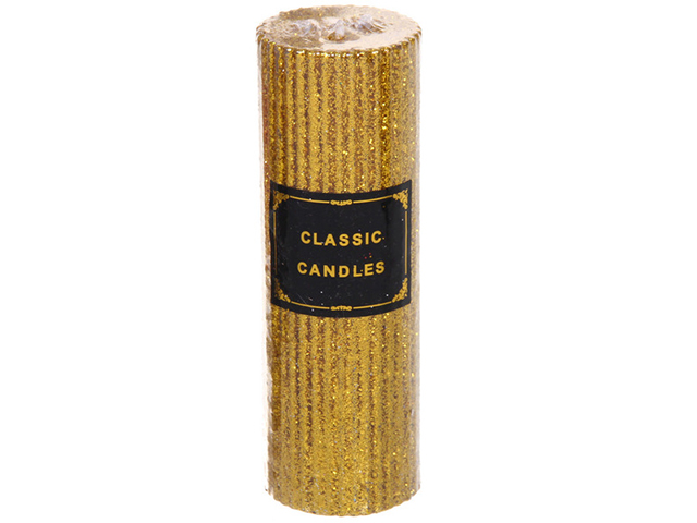 Свеча "Блестящий шик" 5х15см золото