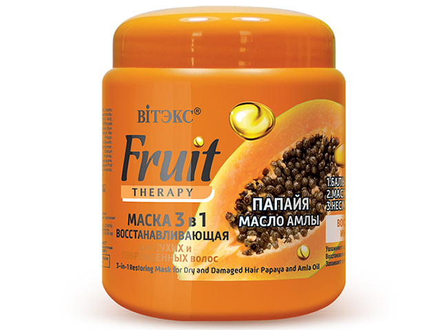 Маска Витэкс "Fruit Therapi" восстанавливающая для волос 3в1 папайя и масло амлы 450 мл