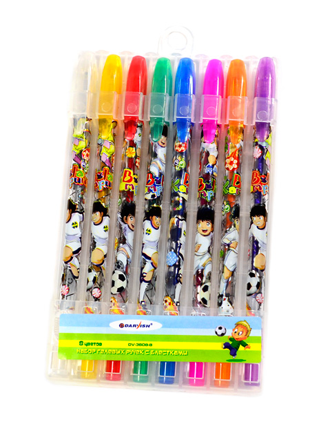 Набор гелевых ручек "Darvish" 8цв., с блесками, в пластиковой упаковке, европодв