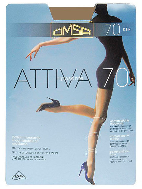 Колготки женские Omsa "Attiva 70" Caramello 4-L