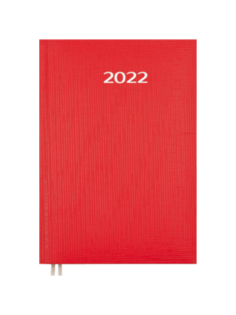 Ежедневник датированный 2022, A5, Attomex "Lancaster" 352 стр.балакрон с поролоном, срез белый, 145х205 мм, красный