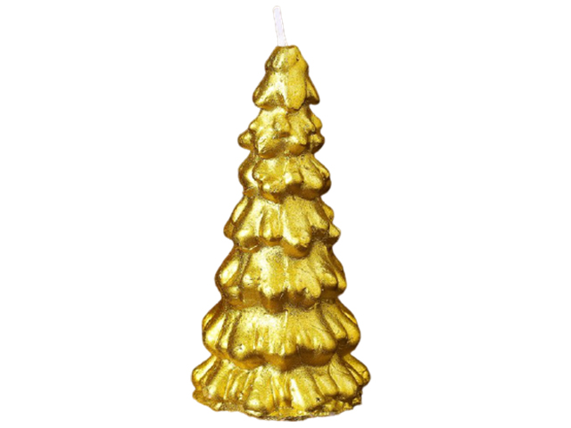Свеча декоративная "Елка" 10х5 см, золото
