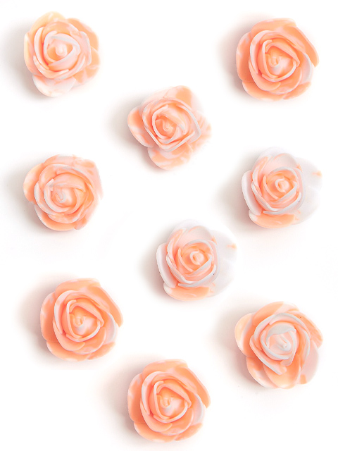 Головки цветов "Роза мраморная" 3,5 см, персиковый (цена за 1шт)