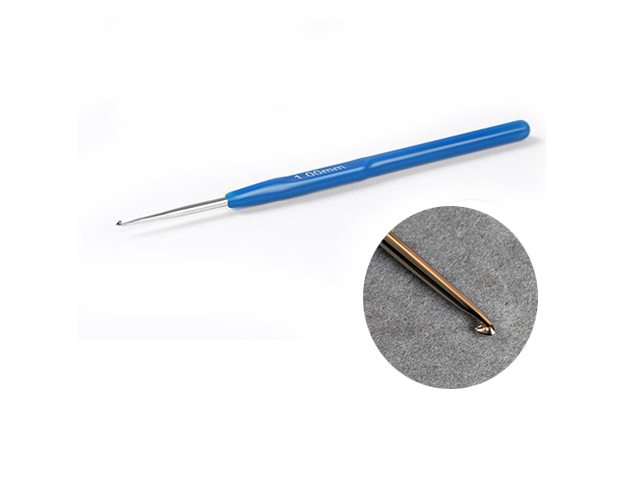 Крючок для вязания d-2,5 мм, сталь, ручка пластик 13,5см