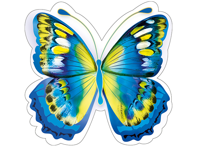 Украшение "Бабочка" на скотче, синяя