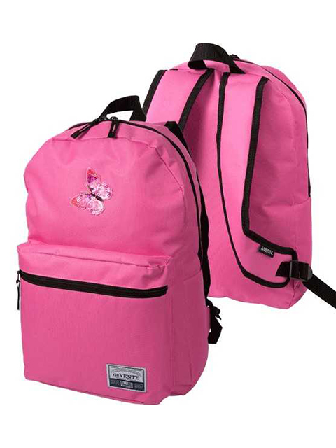 Рюкзак подростковый deVENTE "Butterfly" 40х29х17 см, 1 отделение, 1 передний карман, розовый