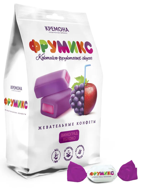 Жевательные конфеты "Фрумикс" виноград-яблоко 150г