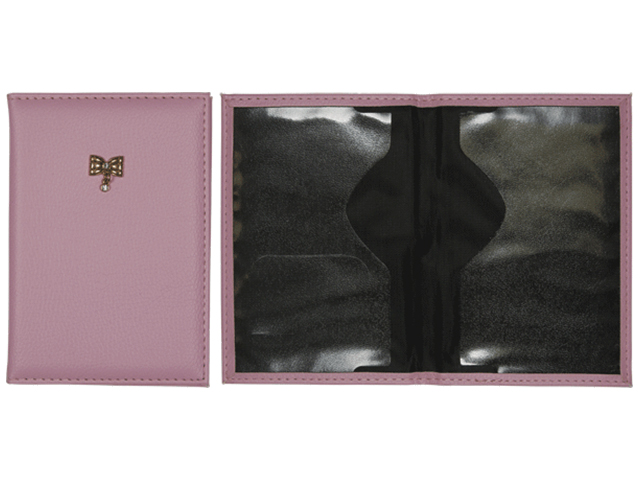 Обложка для паспорта deVENTE "Bright" искусственная кожа, фактурная, с брошкой, розовая