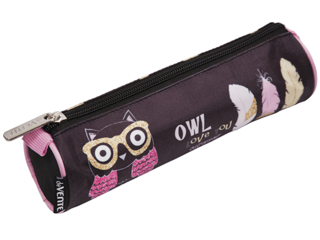 Пенал-тубус deVENTE "Owl" 21х6х6 см, на молнии