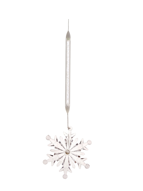 Елочное украшение Подвеска Снежинка на трубке, 11*11см., с подсветкой