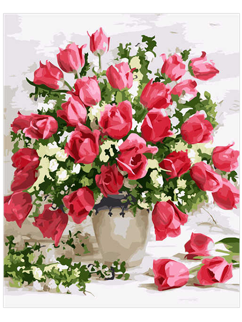 Картина по номерам Colibri "Ваза с тюльпанами" 40х50см