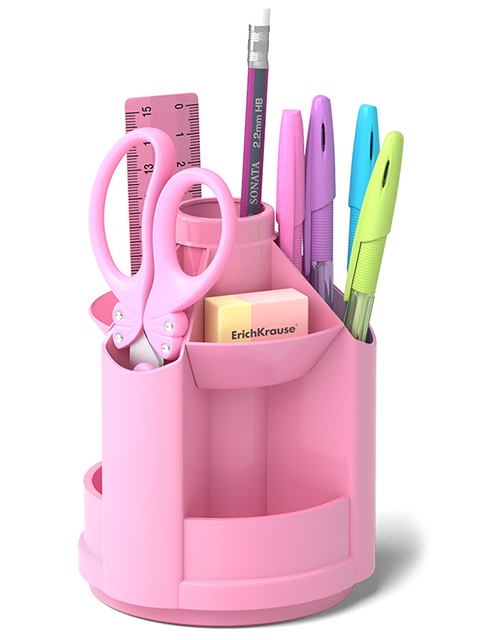 Набор настольный Erich Krause "Mini Desk, Pastel" 8 предметов, розовый