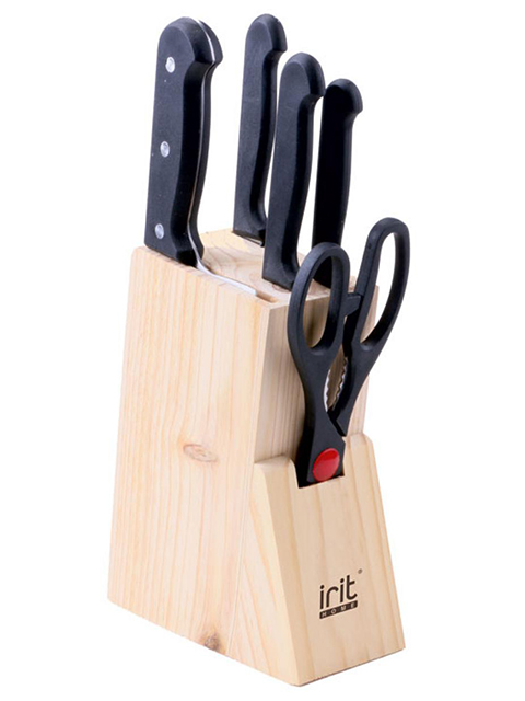 Набор ножей IRIT HOME 5 предметов в деревянной подставке