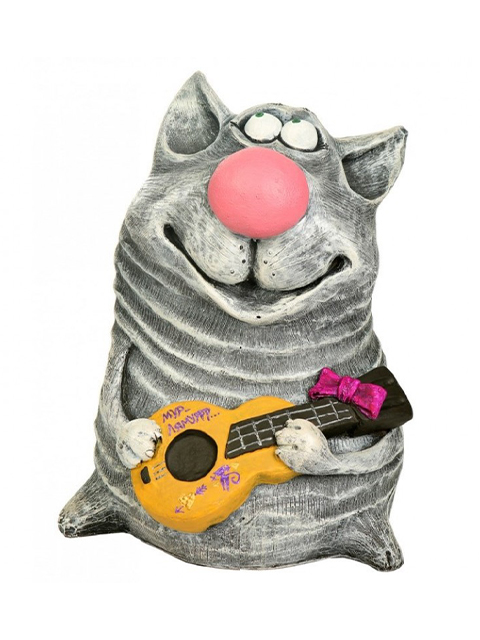 Фигура садовая "Кот с гитарой" 