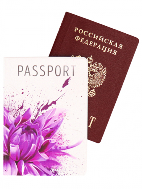 Обложка для паспорта MILAND "Цветок пиона" ПВХ