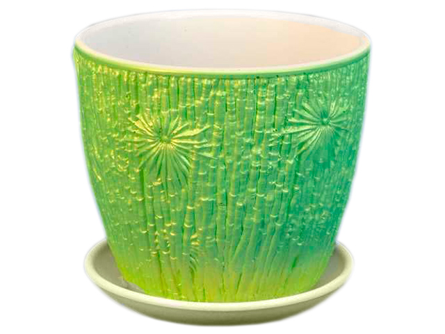 Горшок для цветов "Бутон Бамбук." св. зеленый керамика