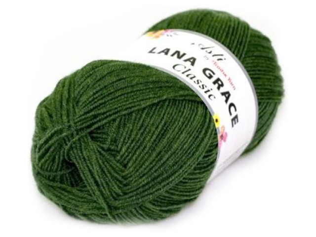 Пряжа LANA GRACE Classic, светло-зеленый (25% шерсть, 75% акрил) 100гр. 300м.