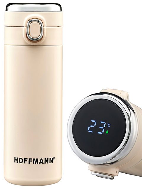 Кружка-термос "HOFFMANN" с термодатчиком HM 20515, 420мл, бежевый