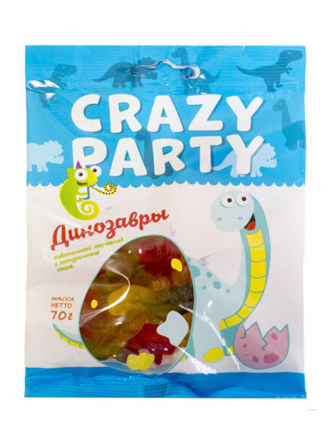 Жевательный мармелад Crazy Party 70 г Динозавры