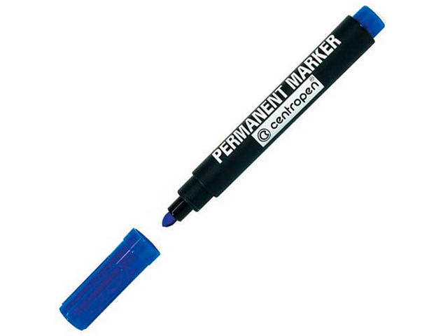 Маркер перманентный Centropen "Permanent", 2,5 мм, круглый, синий