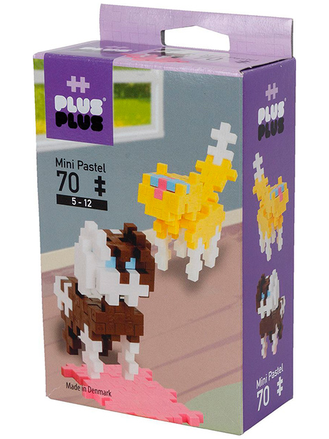 Конструктор Plus Plus "Собаки" для создания 3D моделей, пастель, 70 деталей, в коробке