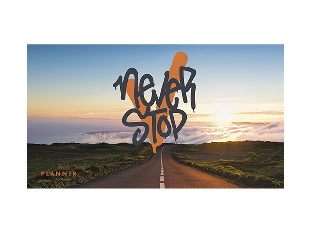 Планинг недатированный (карманный) 64 листа Listoff "Never stop", обл. интегральная