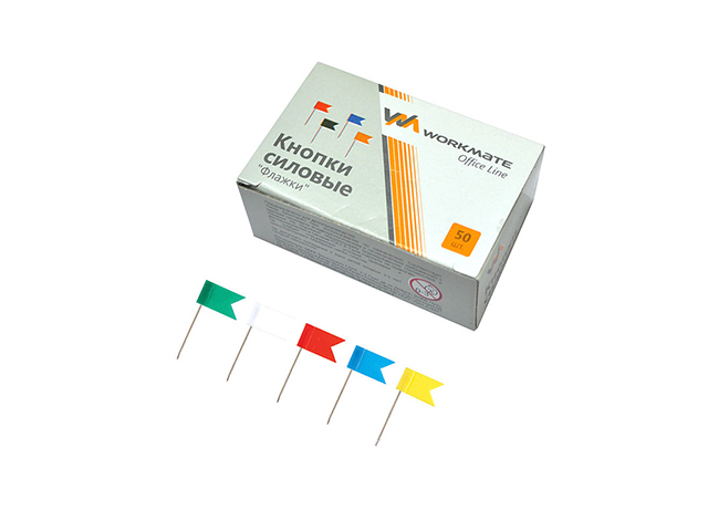Кнопки-флажки силовые Workmate 40 шт, в карт. упак.