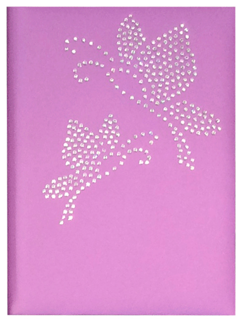 Записная книжка А5 160 листов клетка deVENTE "Butterflys on the lilac" обложка искусственная кожа с поролоном, стразы, лиловый